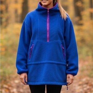 Eastern Mountain Sports Women's Vintage Royal Blue/Purple Zip Fleece - Size L